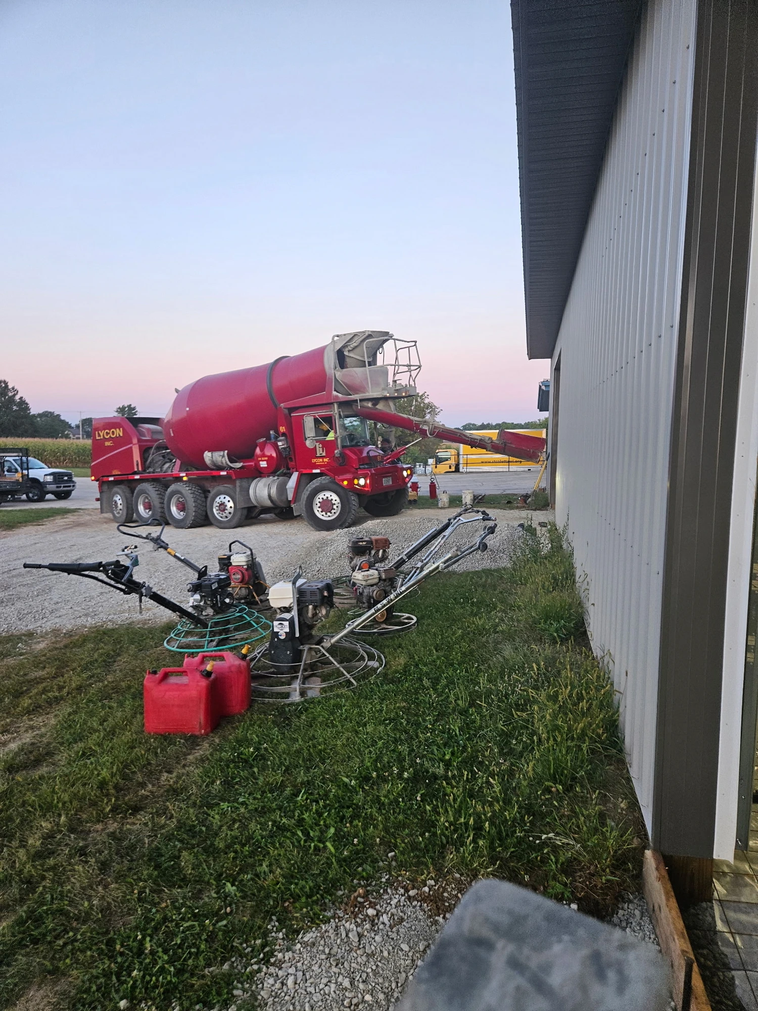 Ready-Mix On Site at Dusk